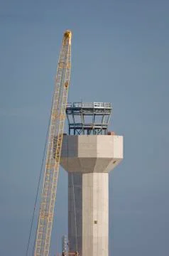 Air traffic control tower under construction Stock Photos