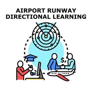 Air traffic control training program for aviation careers Stock Illustration