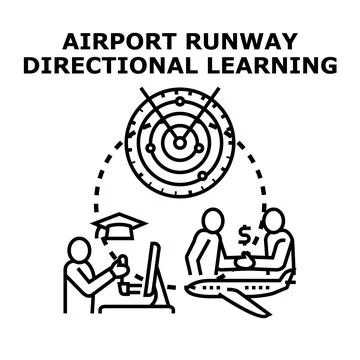 Air traffic control training program for aviation careers Stock Illustration