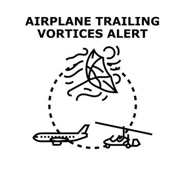 Air traffic control warning about airplane trailing vortices イラスト素材