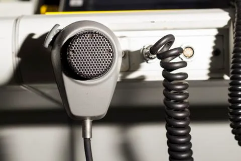 Air traffic controller and microphone Foto stock