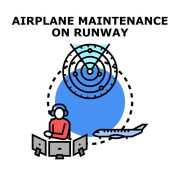 Air traffic controller directing aircraft operations Stock Illustration
