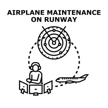 Air traffic controller directing aircraft operations Stock Illustration