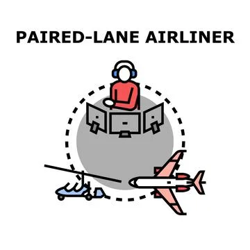 Air traffic controller managing aircraft movement in airspace Stock Illustration