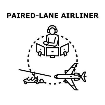 Air traffic controller managing aircraft movement in airspace Stock Illustration
