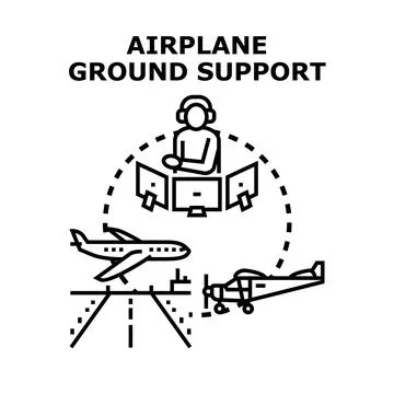 Air traffic controller managing airport ground support operations Stock Illustration