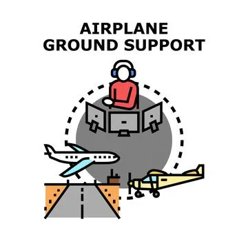Air traffic controller managing airport ground support operations Stock Illustration