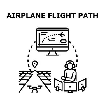 Air traffic controller planning drone flight path Stock Illustration