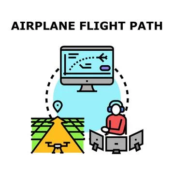 Air traffic controller planning drone flight path Иллюстрация