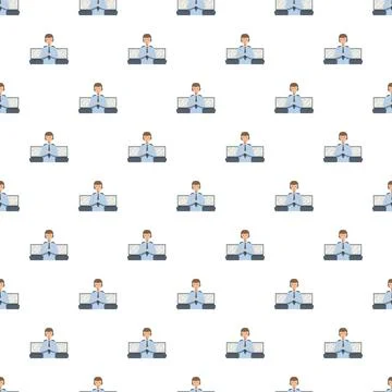 Air traffic controller professional working at radar screen seamless pattern Illustrazione stock