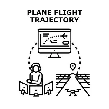 Air traffic controlling flight path planning concept Illustration