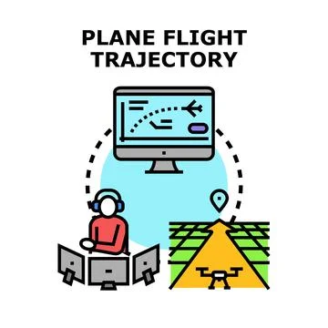 Air traffic controlling flight path planning concept Stock Illustration