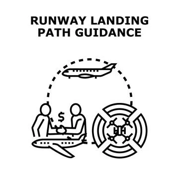 Air traffic controlling landing path guidance system Illustration