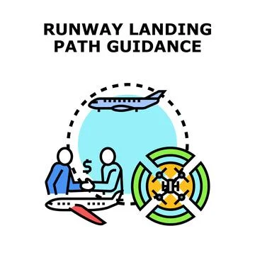 Air traffic controlling landing path guidance system Stock Illustration