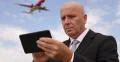 Air Traffic Manager Work Digital Tablet Airplane Passing Overhead Business Man 4k or 4k+ Resolution