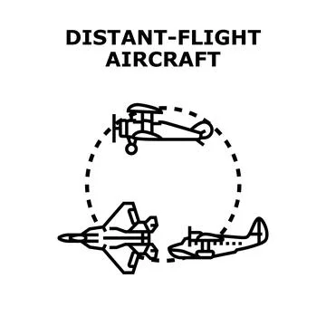 Air transport evolution showing various aircraft types Stock Illustration