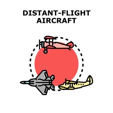 Air transport evolution showing various aircraft types Stock Illustration