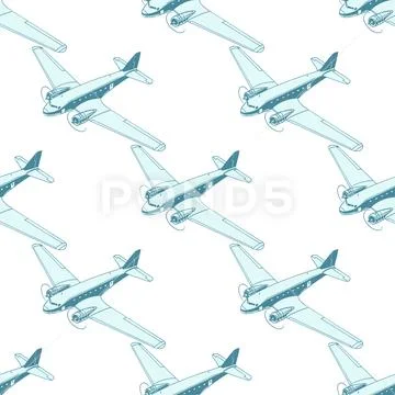 Air transport seamless pattern Stock Illustration