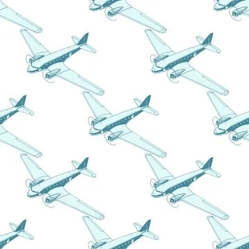 Air transport seamless pattern Stockillustratie