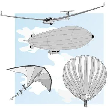 Air transportation vector set Stock Illustration