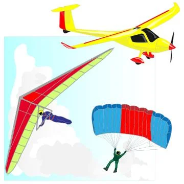 Air transportation vector set 스톡 일러스트