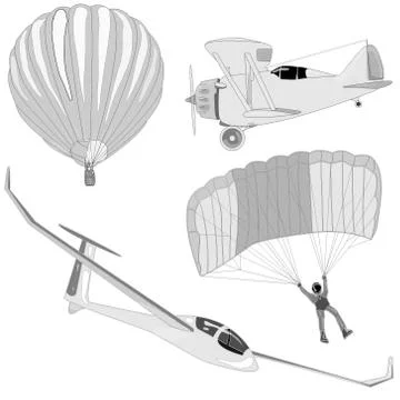 Air transportation vector set 스톡 일러스트