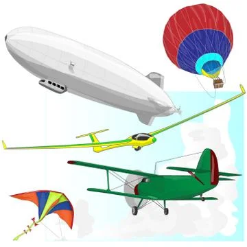 Air transportation vector set 스톡 일러스트