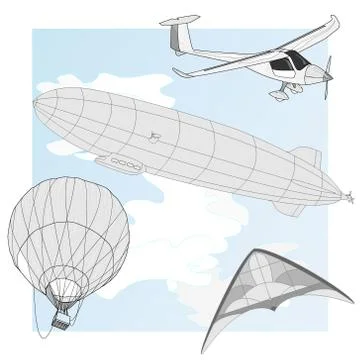 Air transportation vector set 스톡 일러스트
