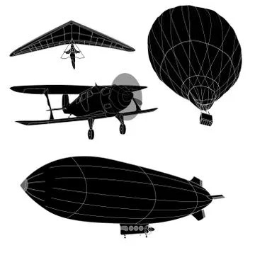 Air transportation vector set イラスト素材