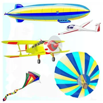 Air transportation vector set 스톡 일러스트