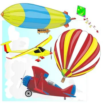Air transportation vector set Stock Illustration