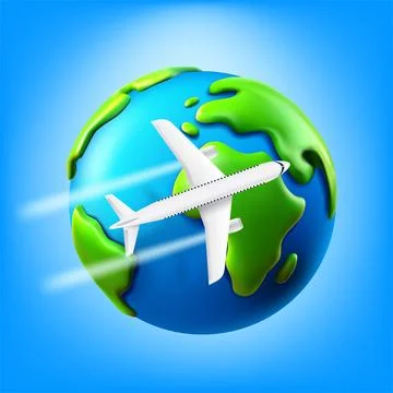 Air travel concept. 3d vector illustration Stock Illustration