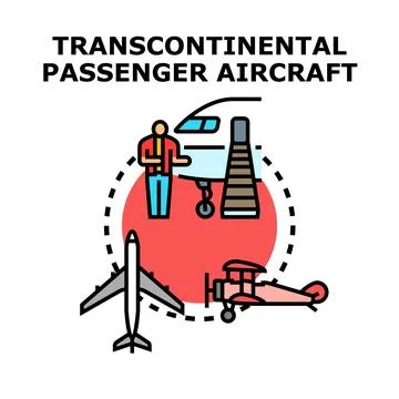 Air travel industry evolution, past and present aircraft concept Stock Illustration