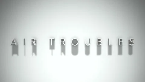 Air troubles 3D title animation with shadows on a white background Stock Footage 298000496