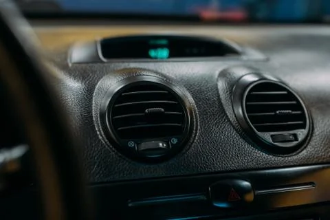 Air ventilation in car inside view. Stock Photos