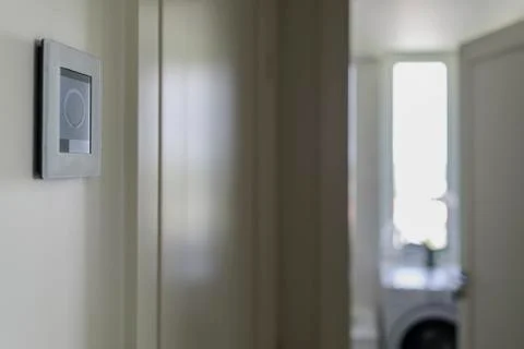 Air ventilation controller with display at home Stock Photos