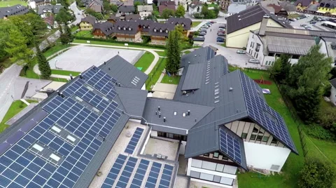 Air view on environmental friendly school Video stock 55270155