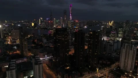 Air view Shanghai Stock Footage