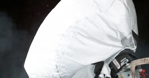 Airbag Deploys Closeup 2 Stock Footage 77798013