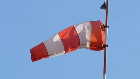 Airbag, windsock, wind vane, blue sky, Germany, Europe Stock Footage 119696443