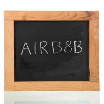Airbnb on blackboard Stock Photos