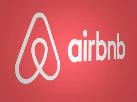 Airbnb logo on a red background Stock Illustration