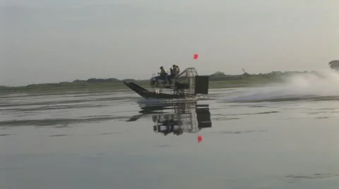 Airboat Florida Sunset Stock Footage