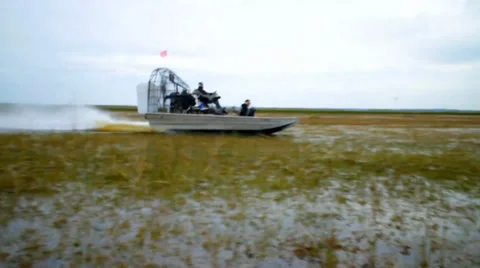 Airboat Spinout Stock Footage