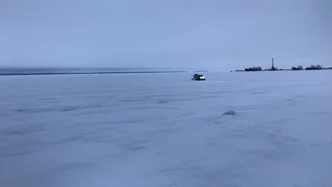 Airboats on ice Video stock 103644059