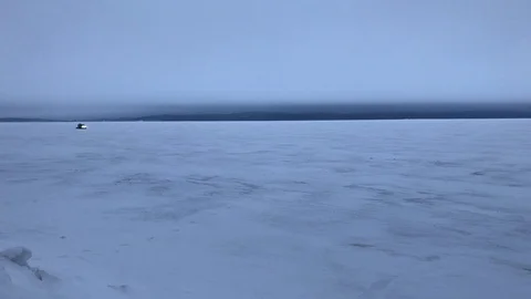 Airboats on ice Stock Footage 103644075