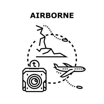 Airborne action camera capturing travel and adventure content Stockillustratie
