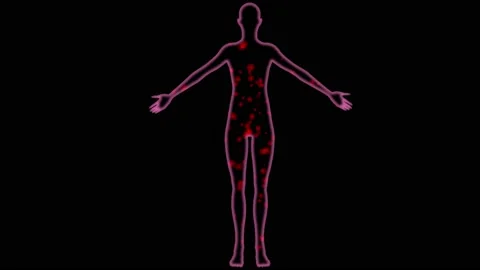 Airborne bacteria , germs , viruses floating in  body. 3d animation rendering Stock Footage 142748844