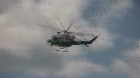 Airborne chopper Stock Footage 107723