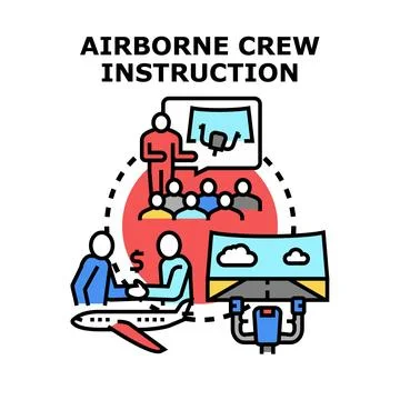 Airborne crew instruction training and career development Stock Illustration